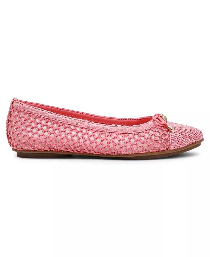 Женские балетки Luci с отделкой из рафии на мыске Anne Klein, розовый — фото 2