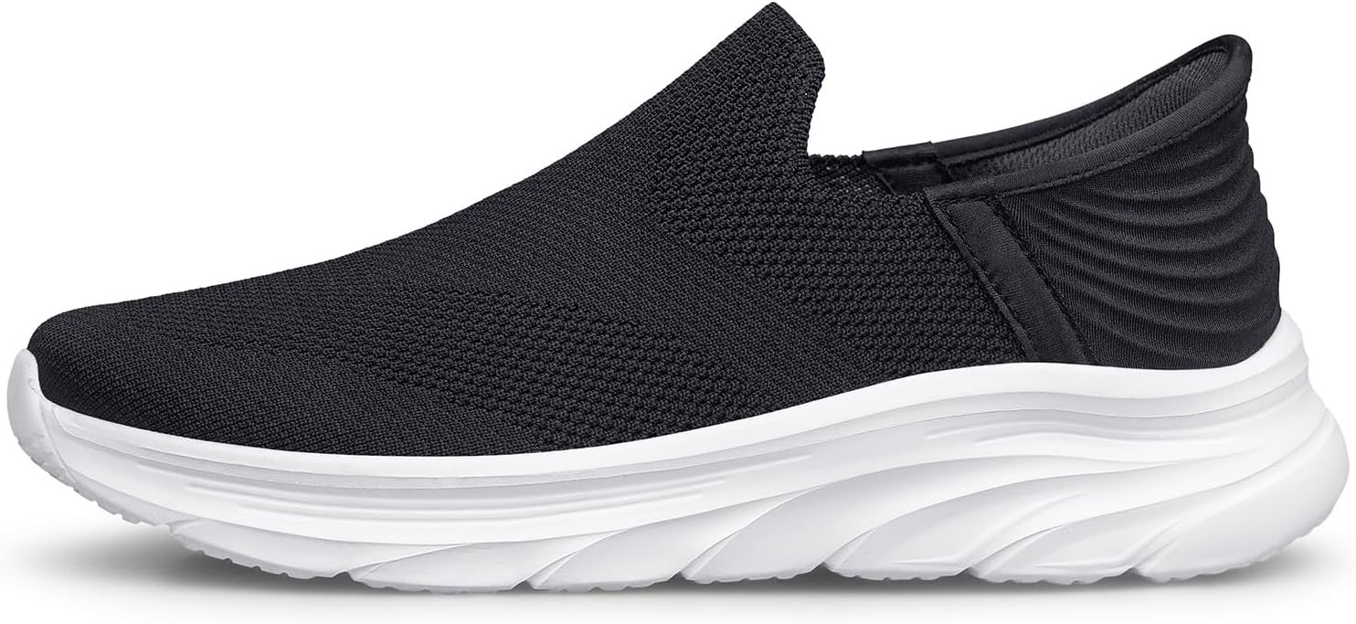 

Мужские слипоны BQQ легкие противоскользящие кроссовки для прогулок и тренировок, дышащие повседневные теннисные туфли, белый/черный