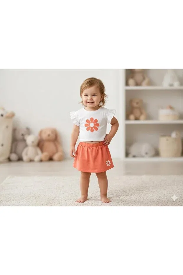 Детский комплект для девочек с длинным рукавом Melay Kids Store, Orange — фото 2