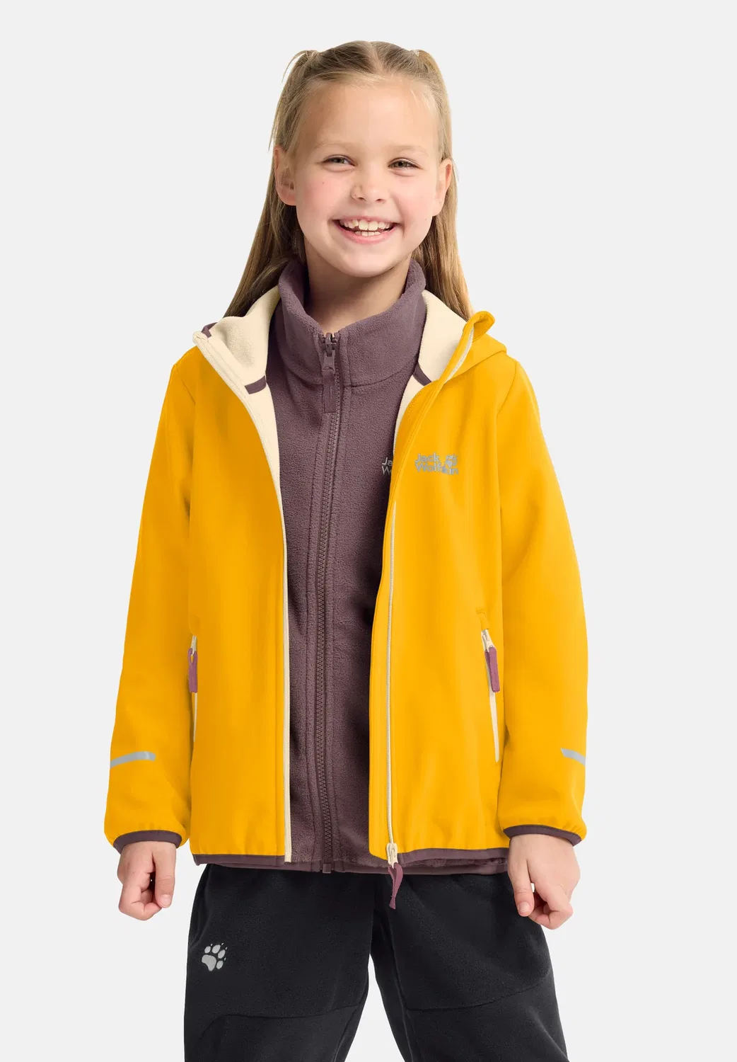 Куртка Fourwinds jkt k унисекс - софтшелл Jack Wolfskin, Burly Yellow Jw — фото 3