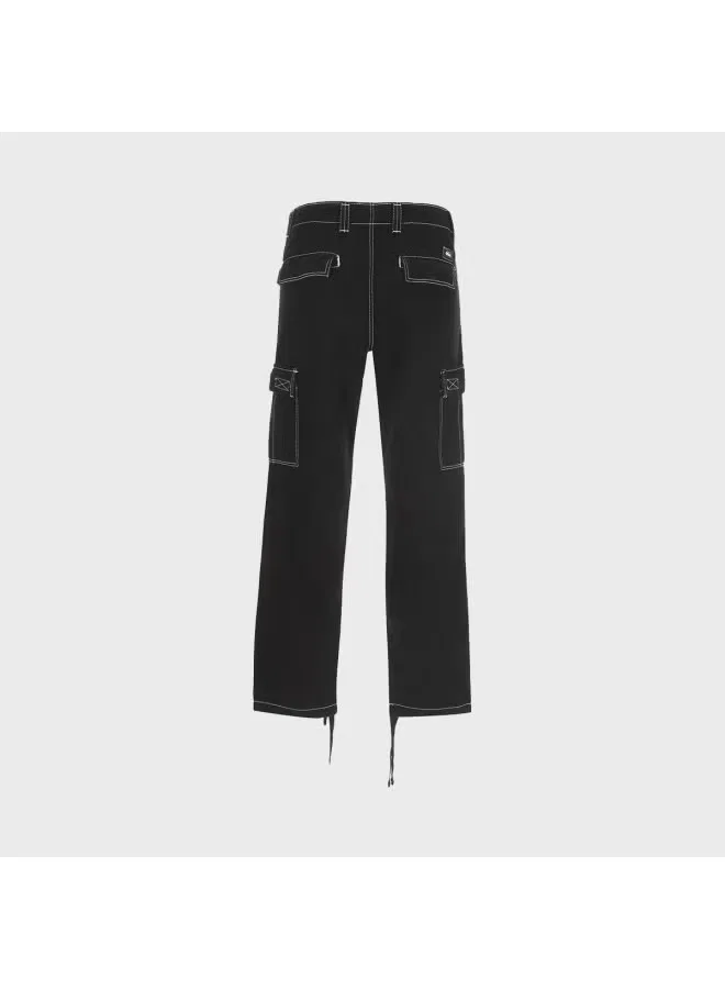 Брюки прямые с кулиркой на манжетах Zara, черный — фото 3