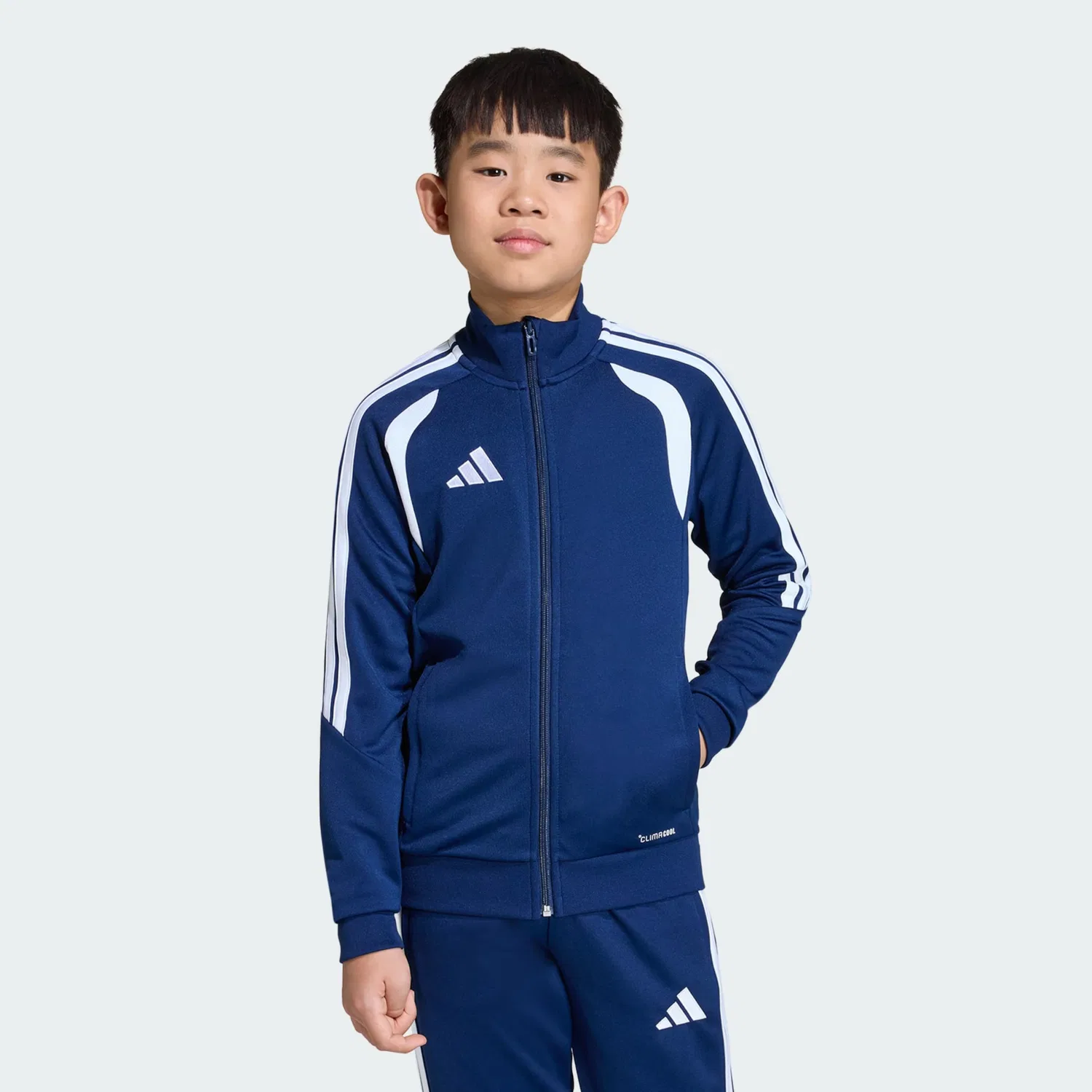 Толстовка на молнии Adidas Performance Athletic Tiro26 League темно-синего цвета — фото 2