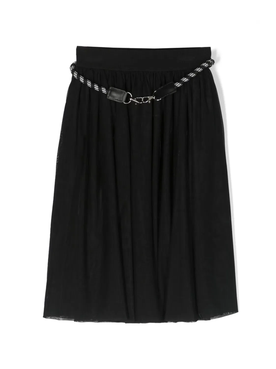 Плиссированная юбка с поясом DKNY, черный