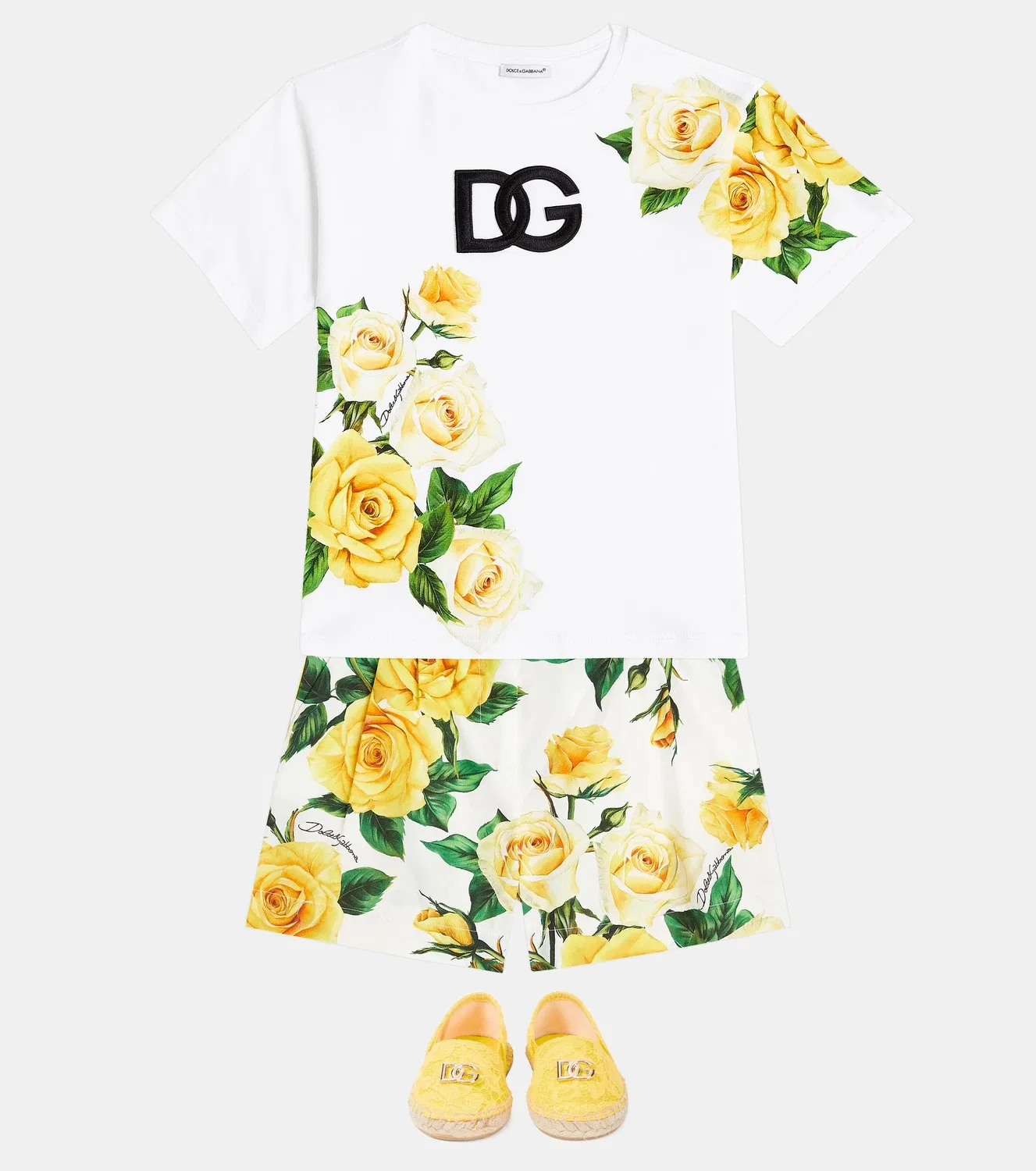 Шорты хлопковые с принтом Dolce&Gabbana Kids, белый — фото 2