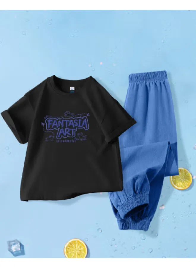 Комплект футболка с коротким рукавом и брюки 2025 Jeanswest, черный