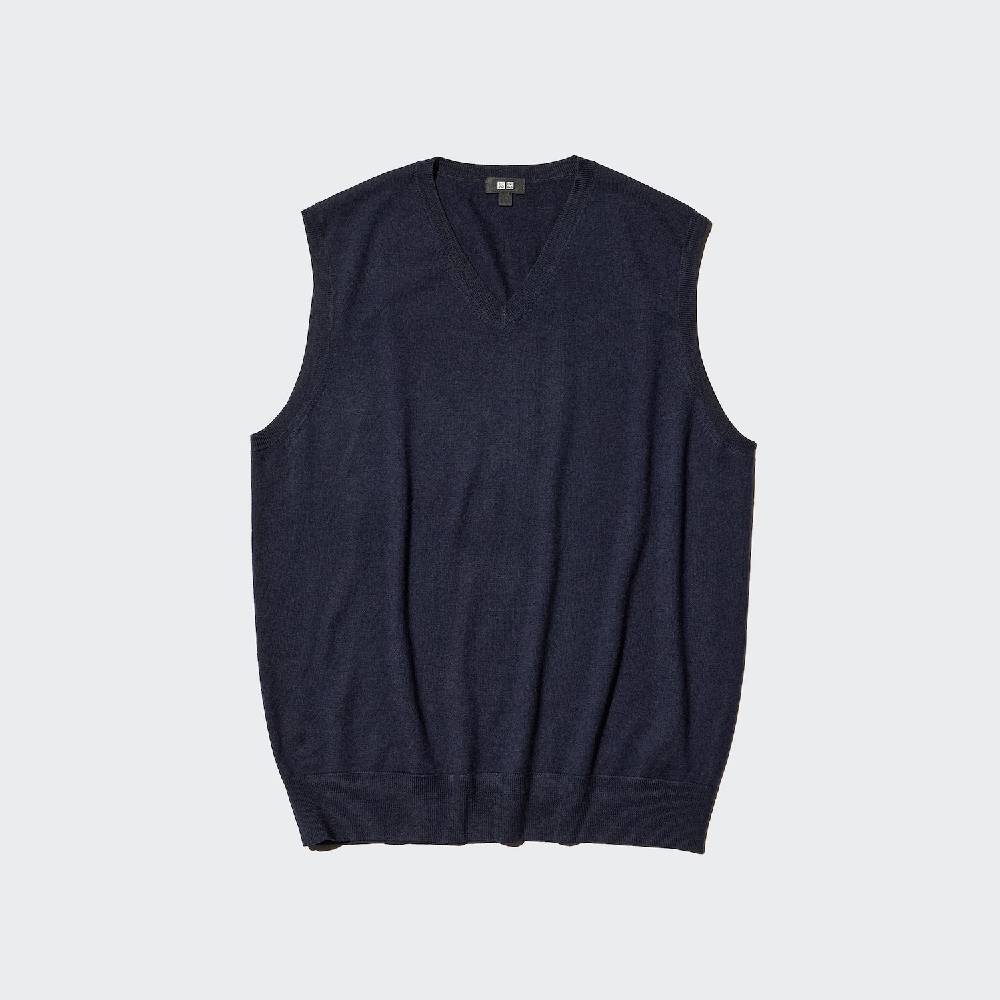 Жилет Uniqlo Merino V-neck, 69 темно-синий