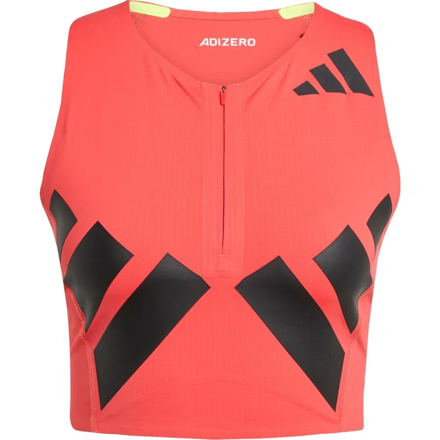 Спортивный топ-кроп с длинным рукавом Adizero Road to Records adidas, Красный — фото 3
