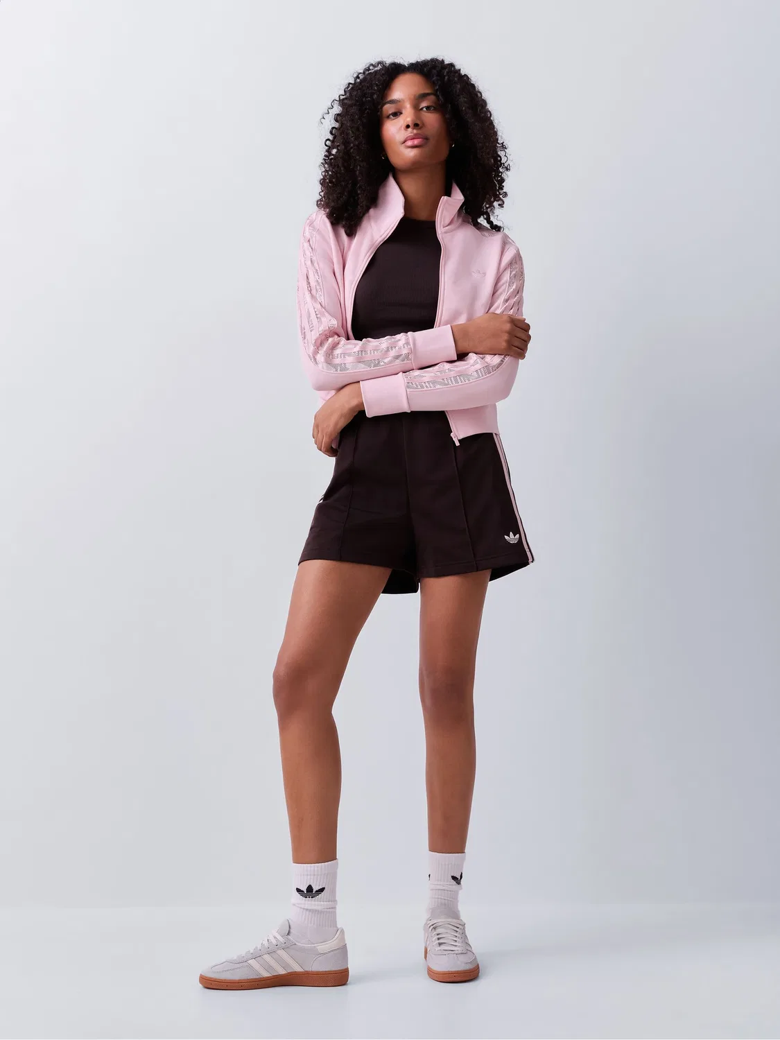 Толстовка с кружевом Firebird Lace, adidas Originals, розовый — фото 2
