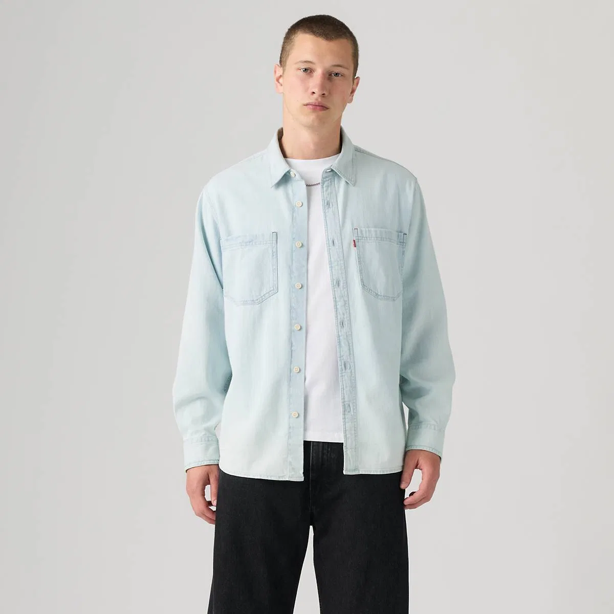 Свободная джинсовая рабочая рубашка Mariposa Levi's, Luisa Light Wash - Light Wash — фото 3