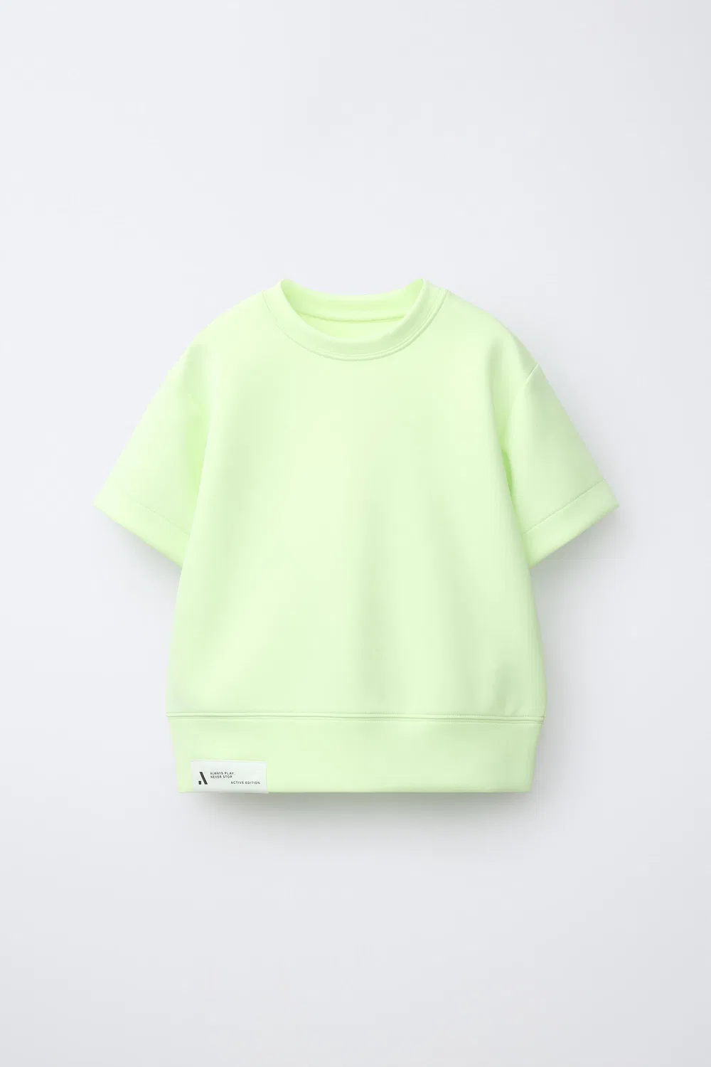 Спортивная неопреновая неоновая футболка ZARA, Fluorescent lime