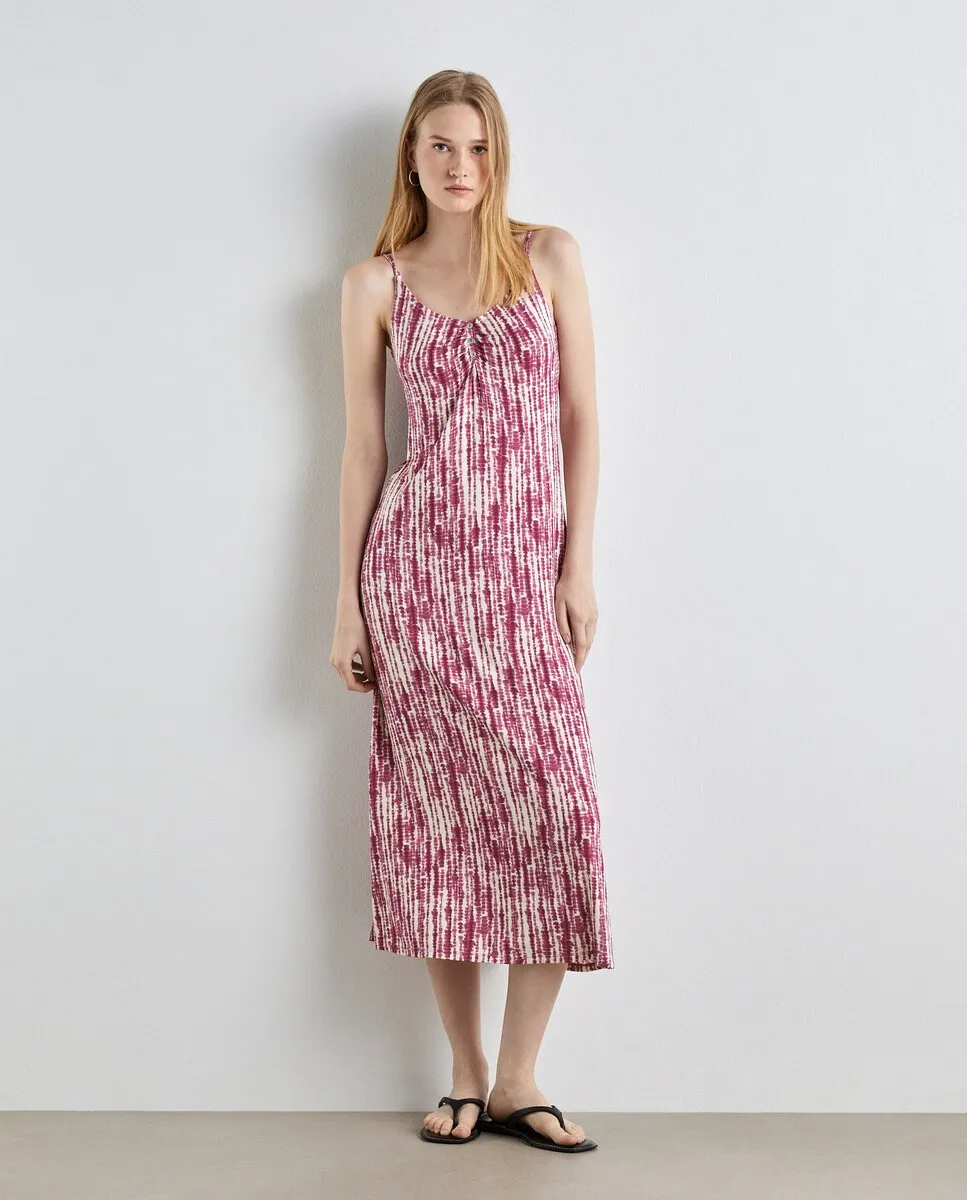 

Платье с бретелями Tie Dyed Easy Wear, розовый