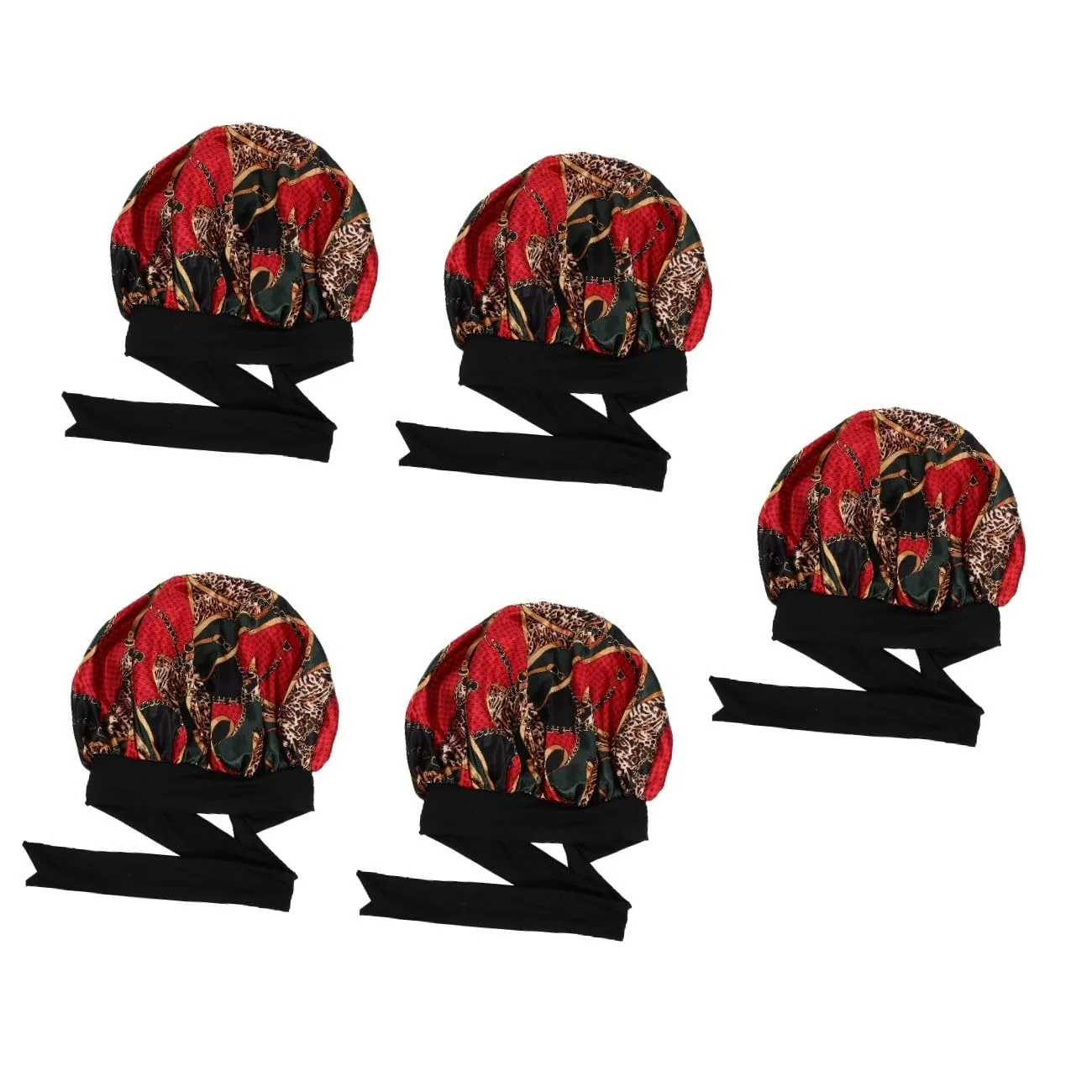 Набор шапочек для душа, сатин, Minkissy, 5 шт, 79x30x20 см, 330 г, Red — фото 3