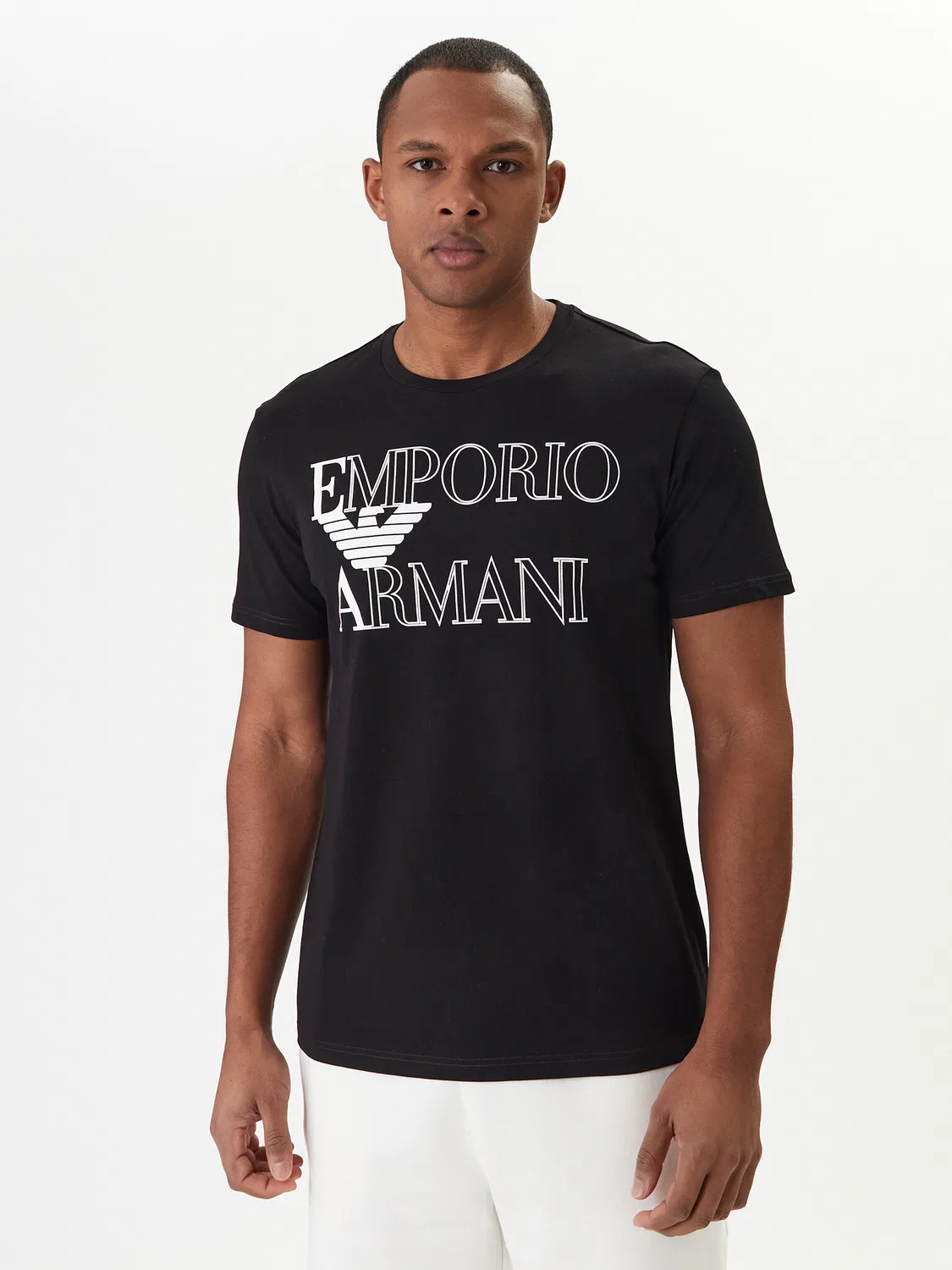 Мужская футболка стандартного кроя Emporio Armani, черный