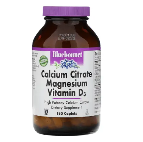 

Цитрат кальция с магнием и витамином D3 180 капсул Bluebonnet Nutrition