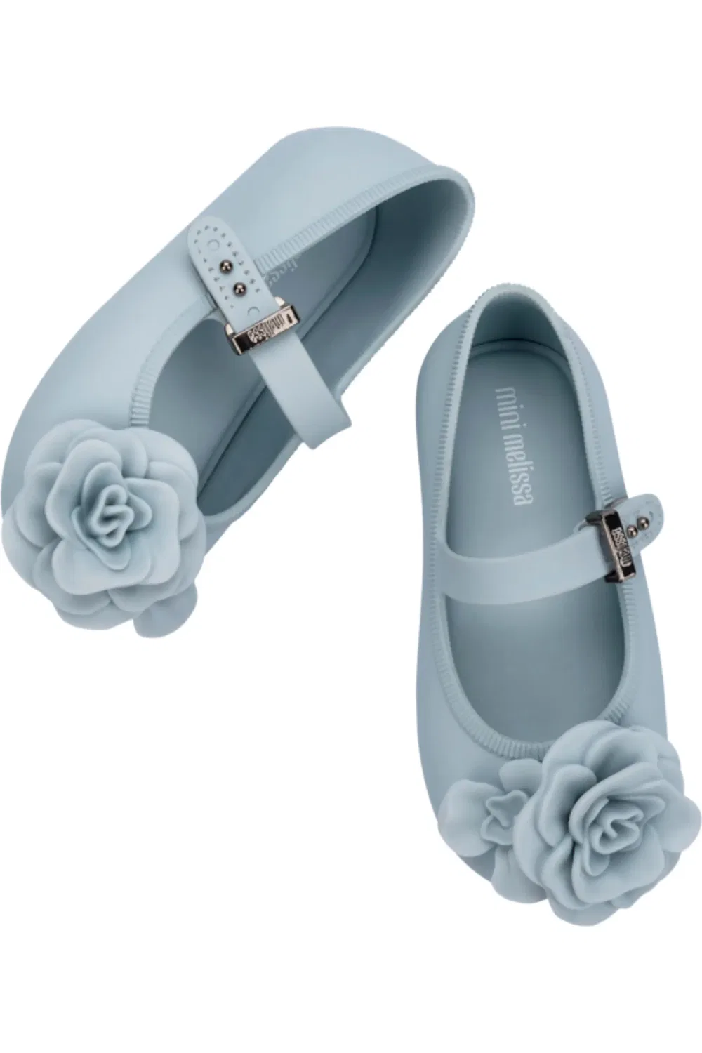 Детские туфли балетки с цветочной аппликацией Soft Ballerina Mini Melissa, синий — фото 3