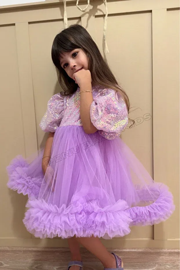 Детское платье для девочек с пайетками Penu Baby Kids, Lilac