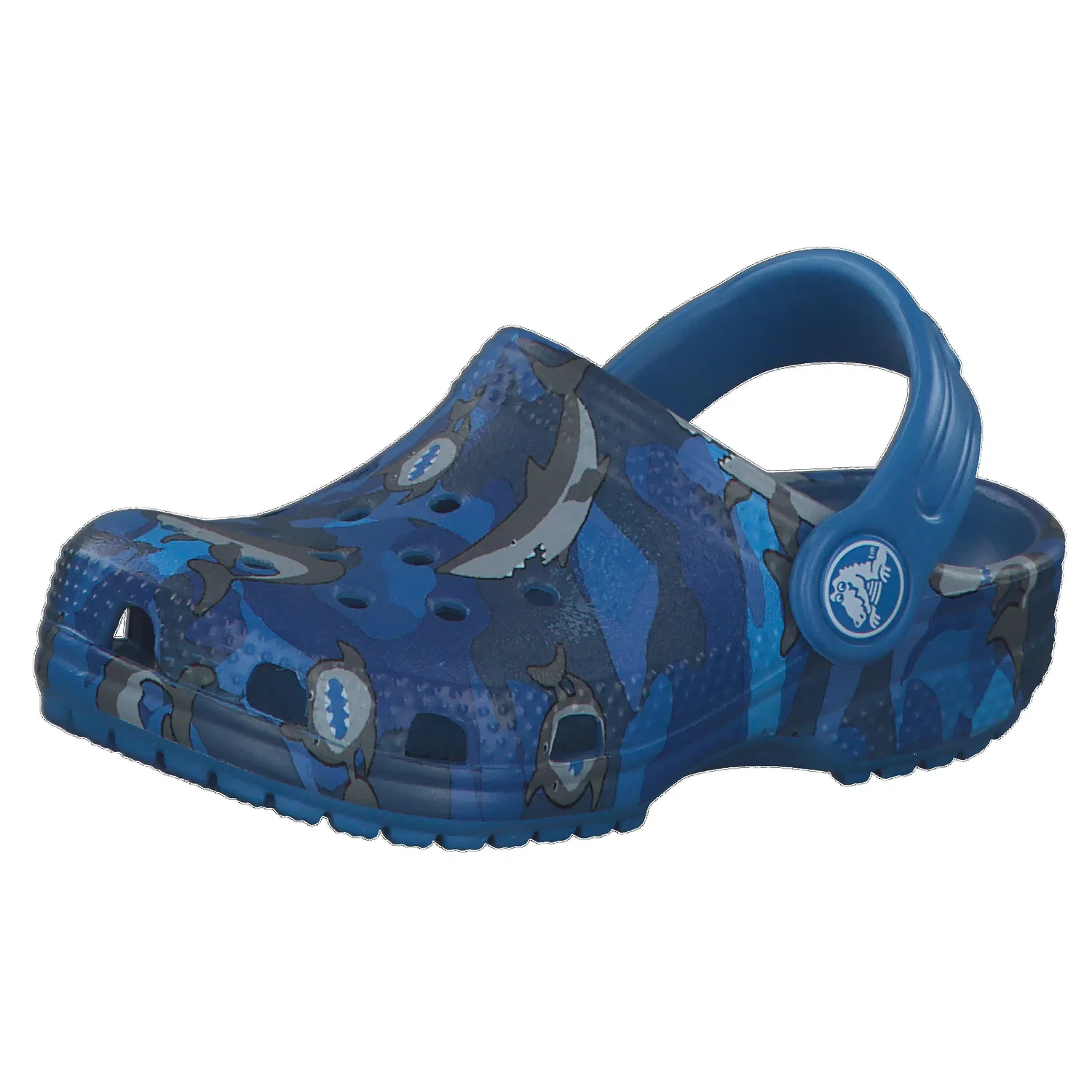 Детские сабо Crocs Classic Shark Clog, Konigsblau