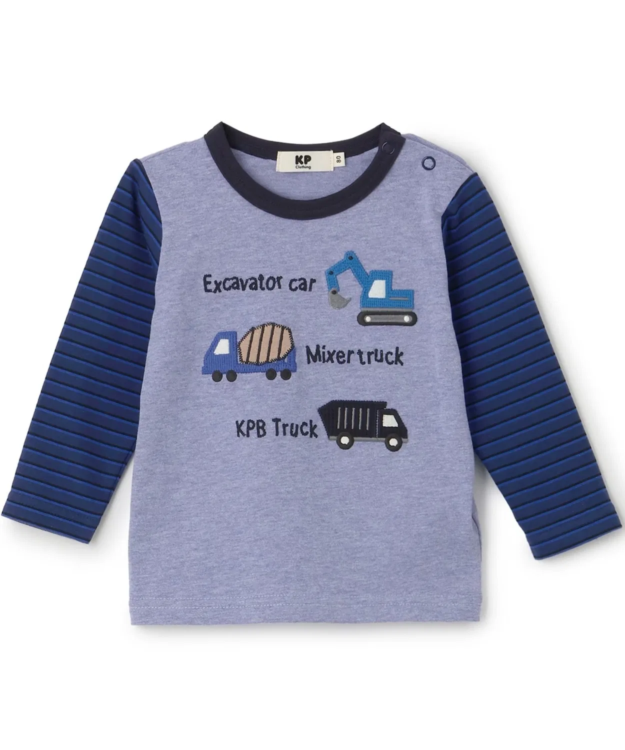 Детская футболка с длинным рукавомс аппликацией Working Car KP, Blue