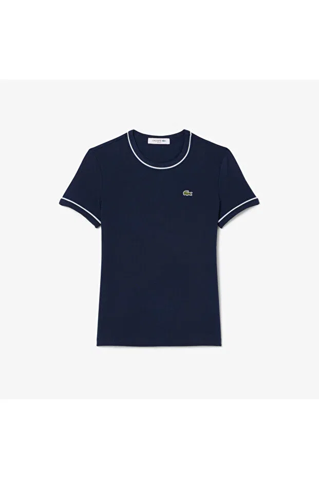 Футболка Lacoste Navy Blue, приталенный крой, темно-синий — фото 4