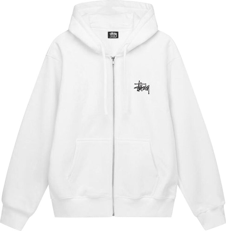 

Худи Stussy Basic Zip Hoodie 'White', белый
