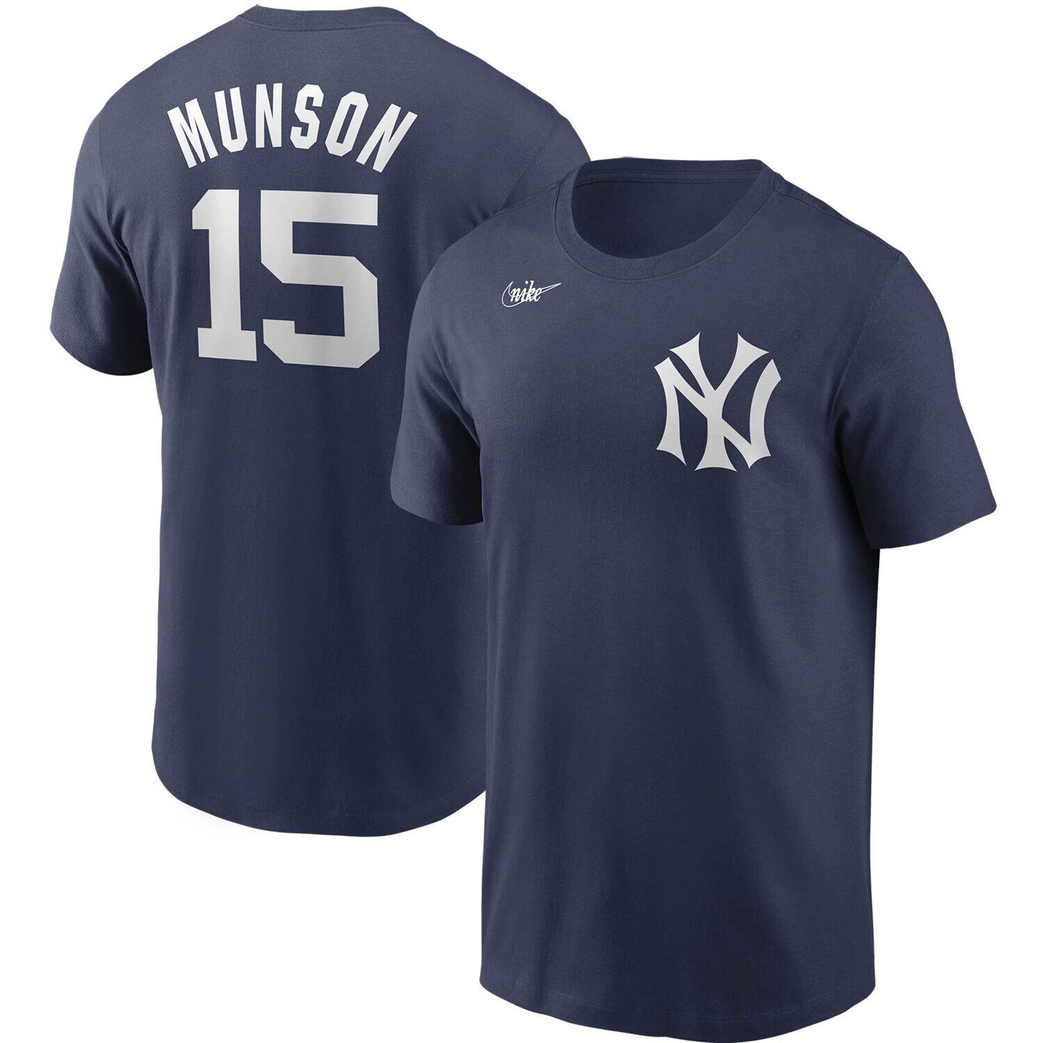 

Мужская футболка Nike Thurman Munson Navy New York Yankees Cooperstown Collection с именем и номером