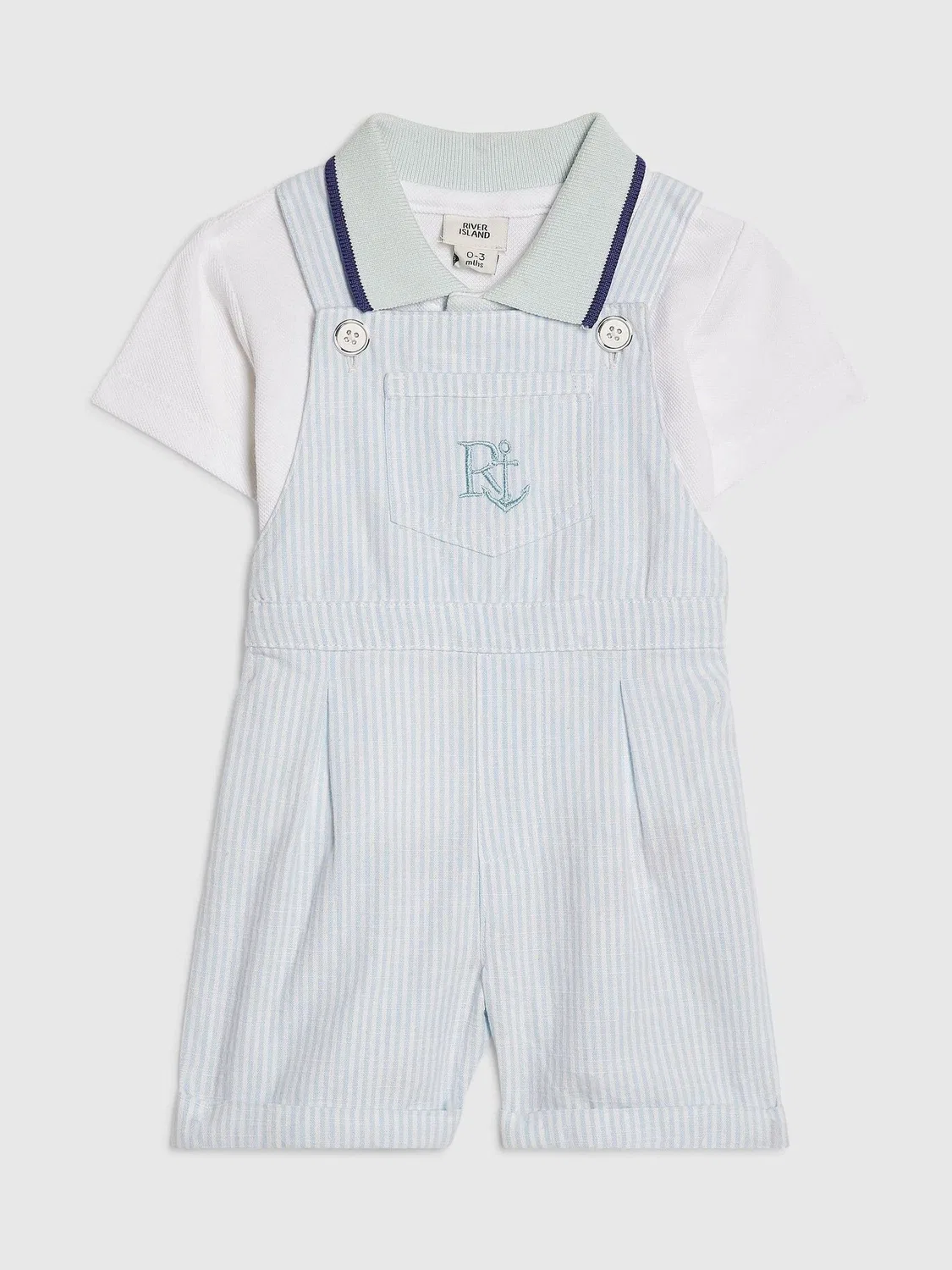 Поло-комбинезон в полоску River Island, синий