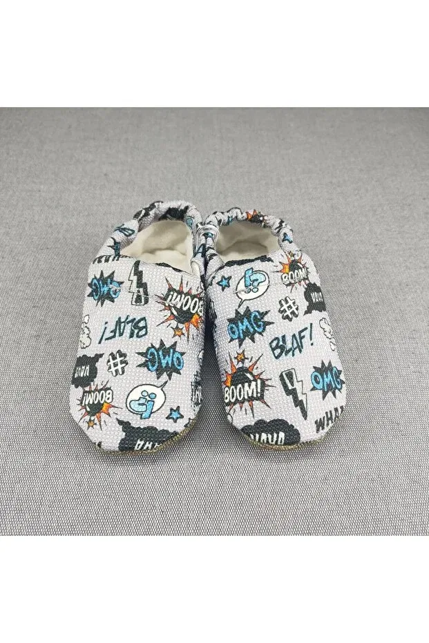 Детские пинетки для девочек и мальчиков с рисунком Loove Bebe, Boom White — фото 4