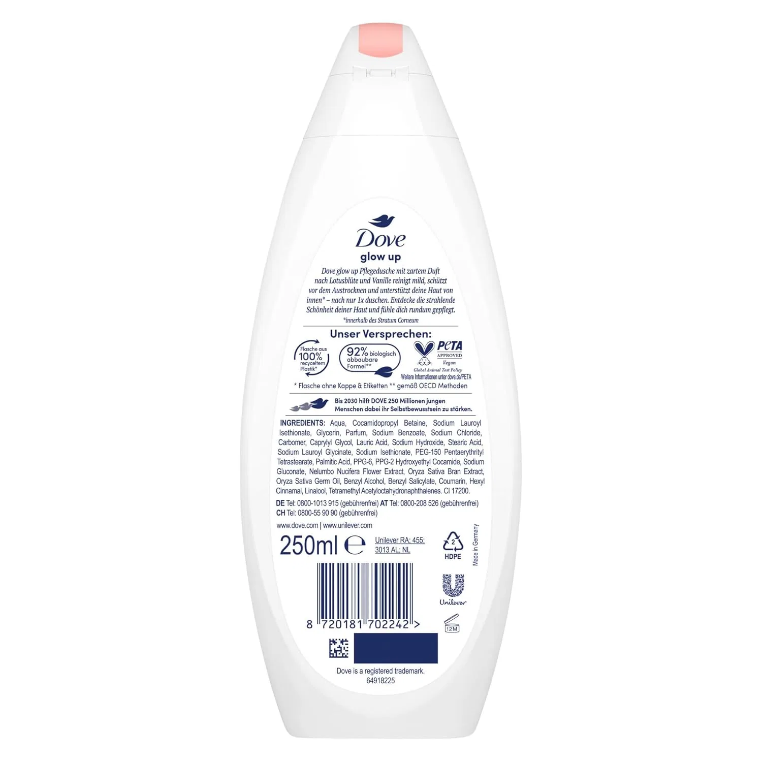 Гель для душа Glow Up Limited Edition, Dove, 250 мл — фото 3