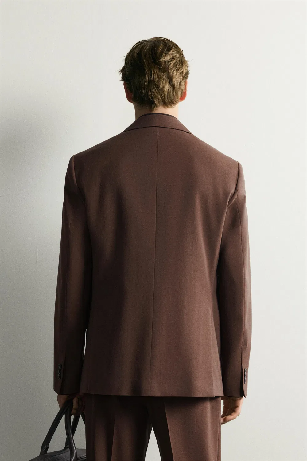 Блейзер костюма стандартного кроя ZARA, Brown — фото 3