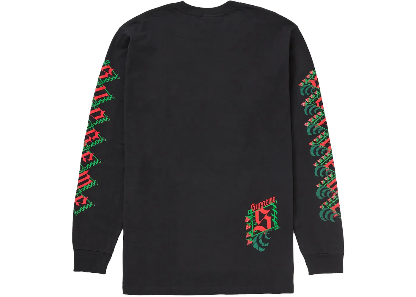 Мужская футболка с длинным рукавом Supreme Strawberries L/S Tee Supreme, Black — фото 2