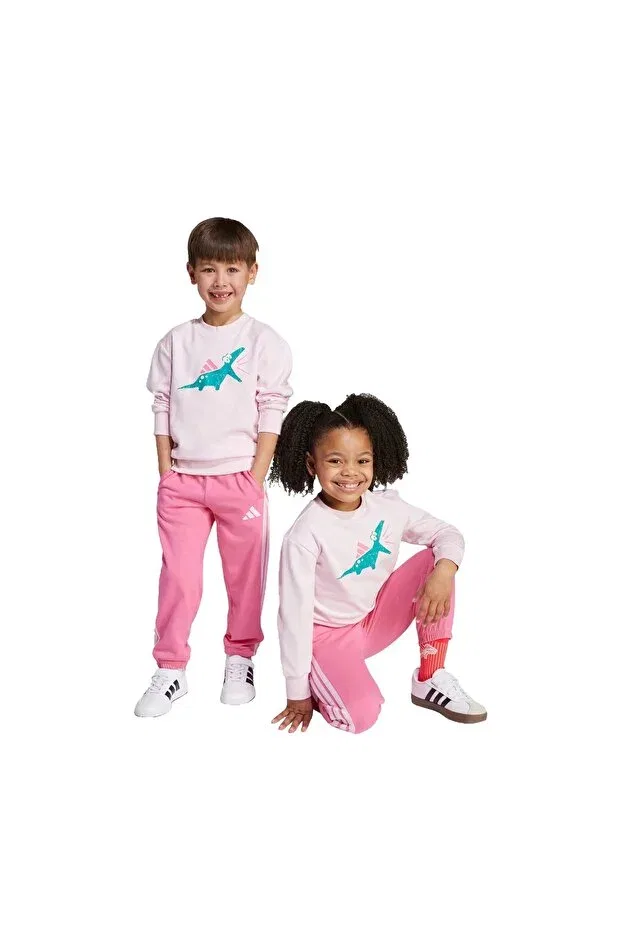 Детский спортивный комплект для девочек с принтом Adidas, Pink — фото 2