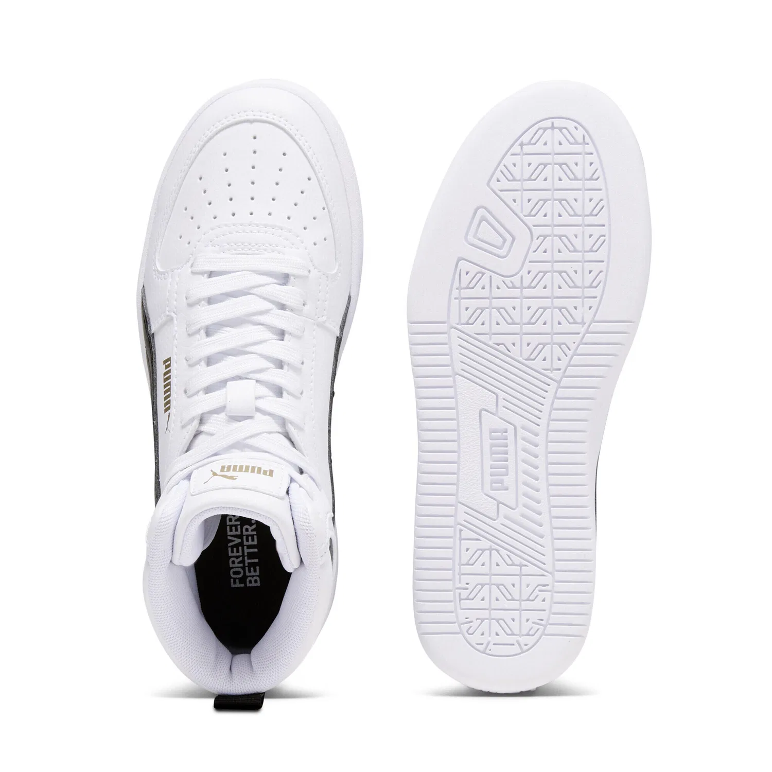 Детские кроссовки с высоким берцем Caven 2.0 Mid Puma, White Black Gold — фото 4