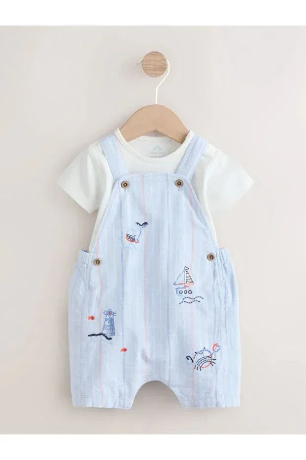 Детский комбинезон-боди с принтом Blue Sea Pattern Next Baby, Multicolor
