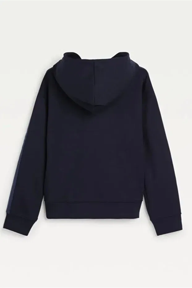 Детское худи для девочек с принтом Tommy Hilfiger, Black — фото 3