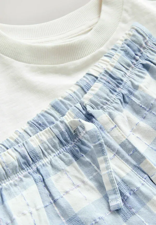 Пижамный комплект из хлопка Wide leg set Next, Blue/Ecru, синий/кремовый — фото 2