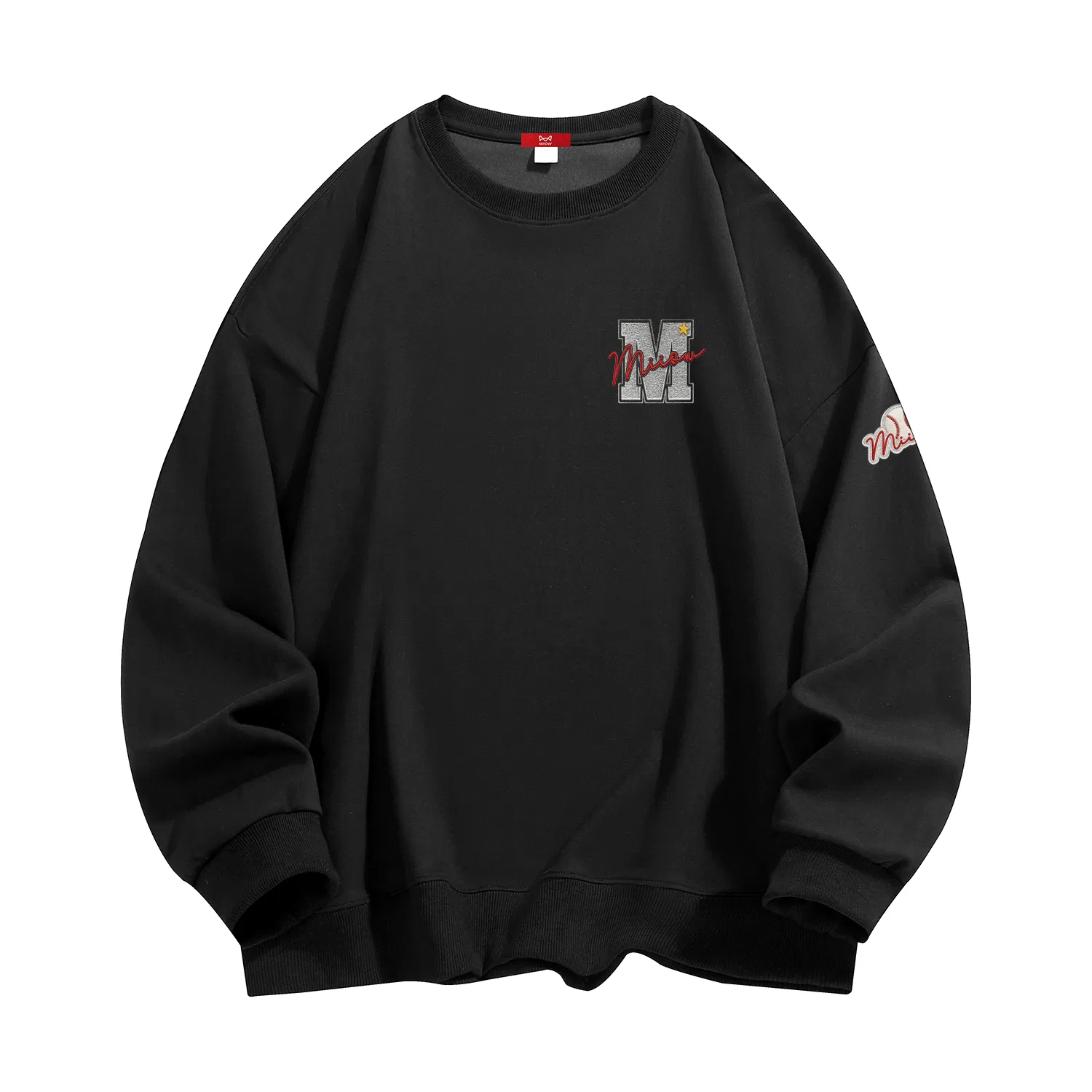 Детский свитшот с круглым вырезом, свободный крой, Dark Gray, MIIOW — фото 3