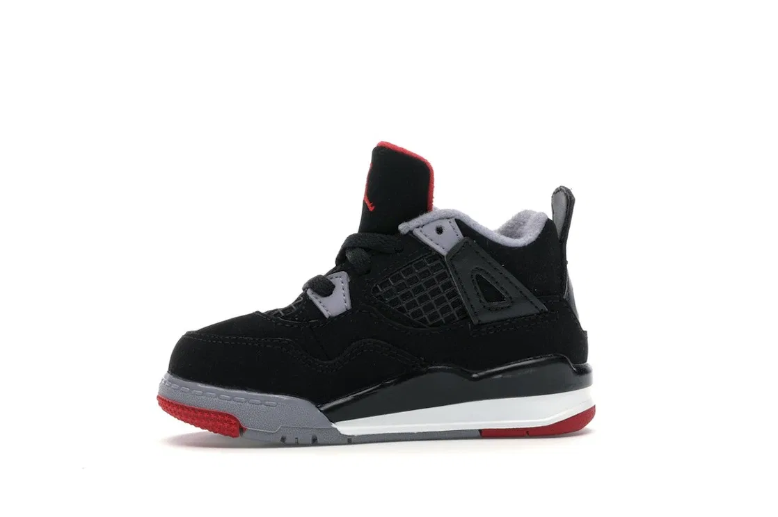 Детские кроссовки Lifestyle с принтом Jordan 4 Retro Bred 2019 TD Jordan, Black/Fire Red-Cement Grey-Summit White — фото 3