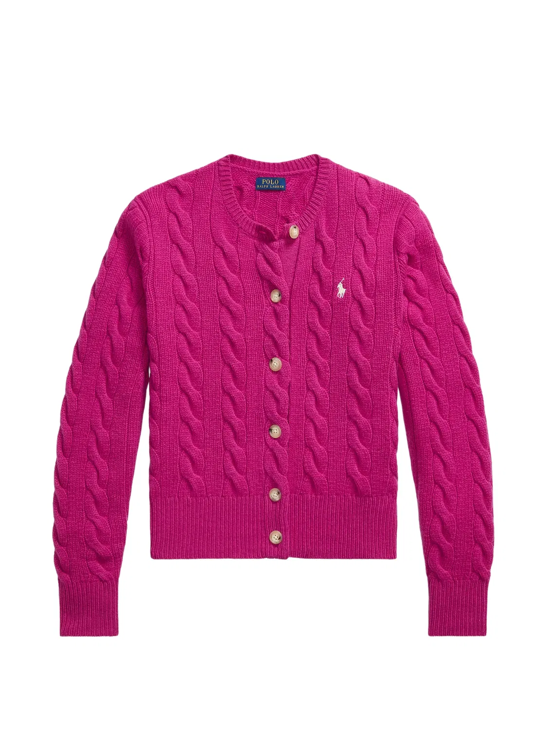 Polo Ralph Lauren Кардиган с узором «косы» розовый