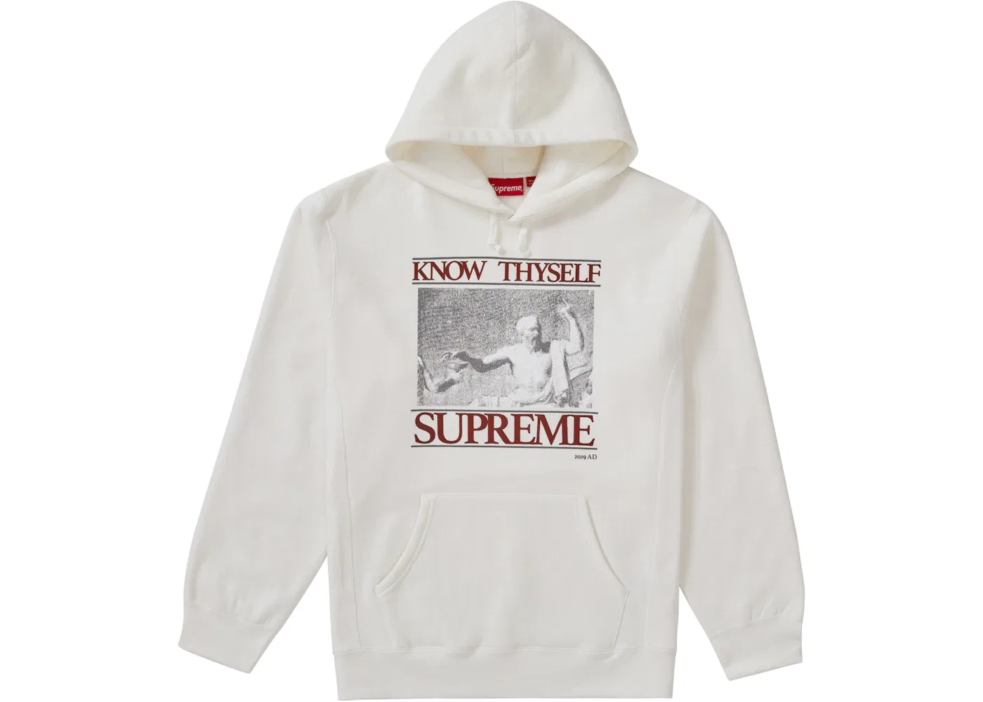 Мужская худи с принтом Know Thyself Supreme, White