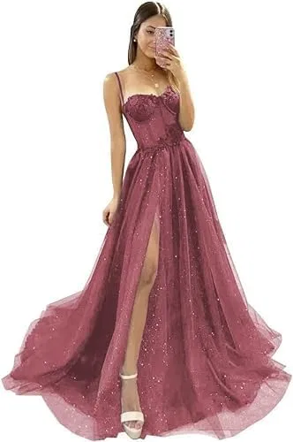 Женское блестящее платье из тюля с 3D цветами Sweetheart A-Line, Desert Rose