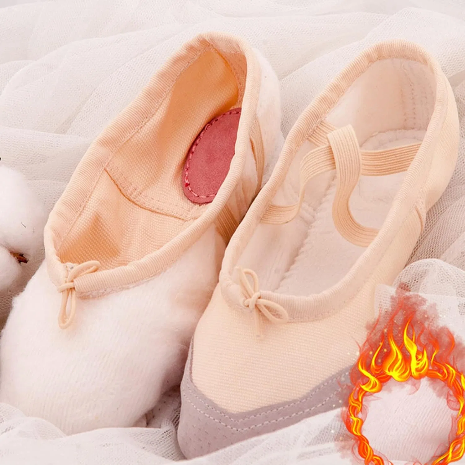 Детские балетки для девочек с принтом Canvas Ballet Dance Shoes Girls Split Sole Ballet Shoes Performance Yoga Slippers Professiona𝐥 Ballerina Flat𝐬 — фото 2