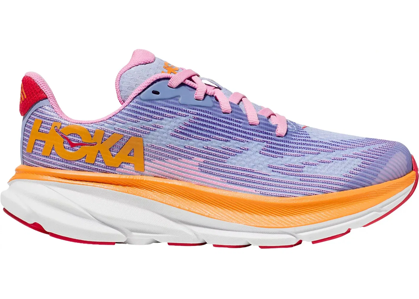 Детские кроссовки для бега с амортизацией Hoka One One Clifton 9, Peony/Mirage