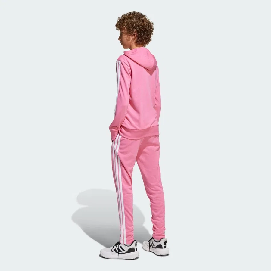 Детский спортивный костюм с принтом 3-Stripes Seasonal Essentials Tiberio 3-Stripes French Terry Track Suit adidas, Розово-белый — фото 4