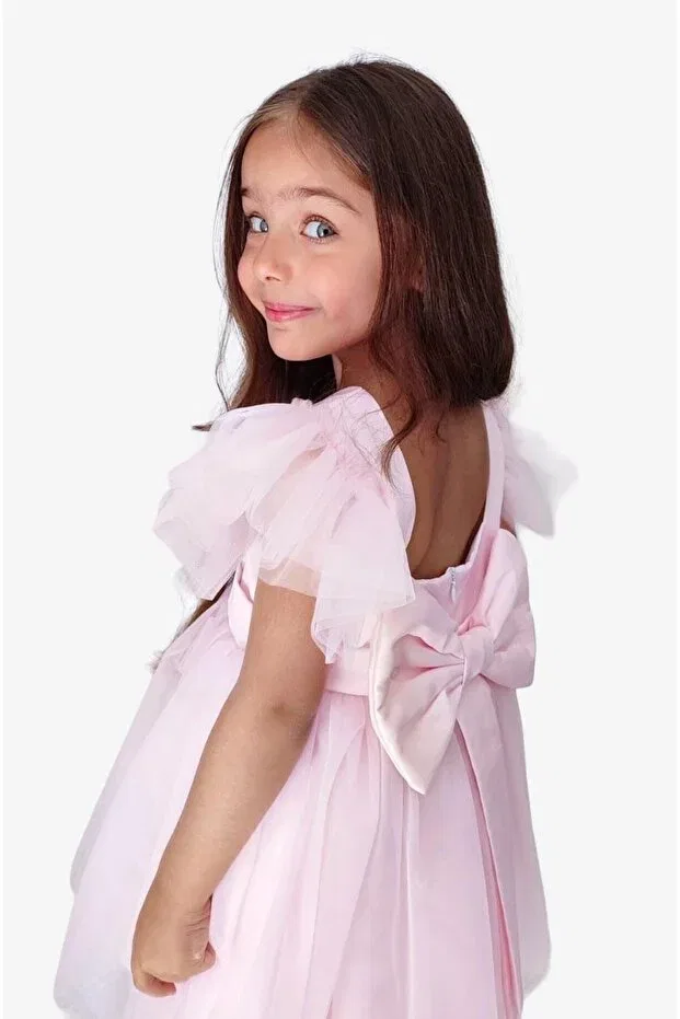 Детское платье для девочек с коротким рукавом Parla Girl's Party Dress Generic Brands, Beyaz — фото 4