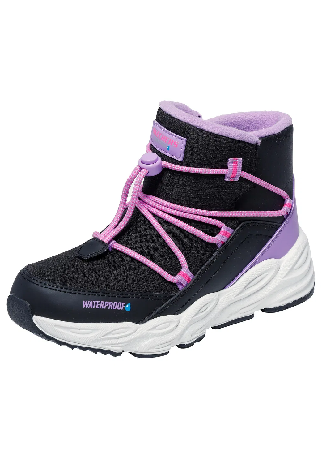 Детские зимние ботинки с принтом Turbo Tread Winter Storm Skechers, Schwarz