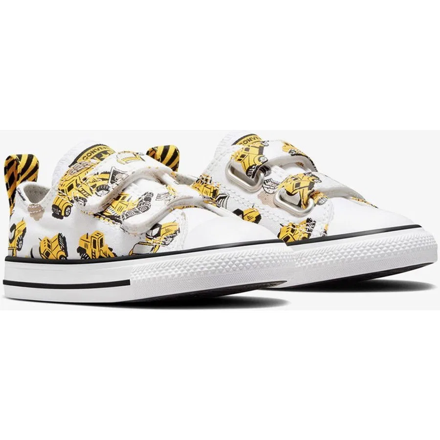 Детские кеды с принтом Construction Truck Converse Chuck Taylor All Star 2V, Белый — фото 3