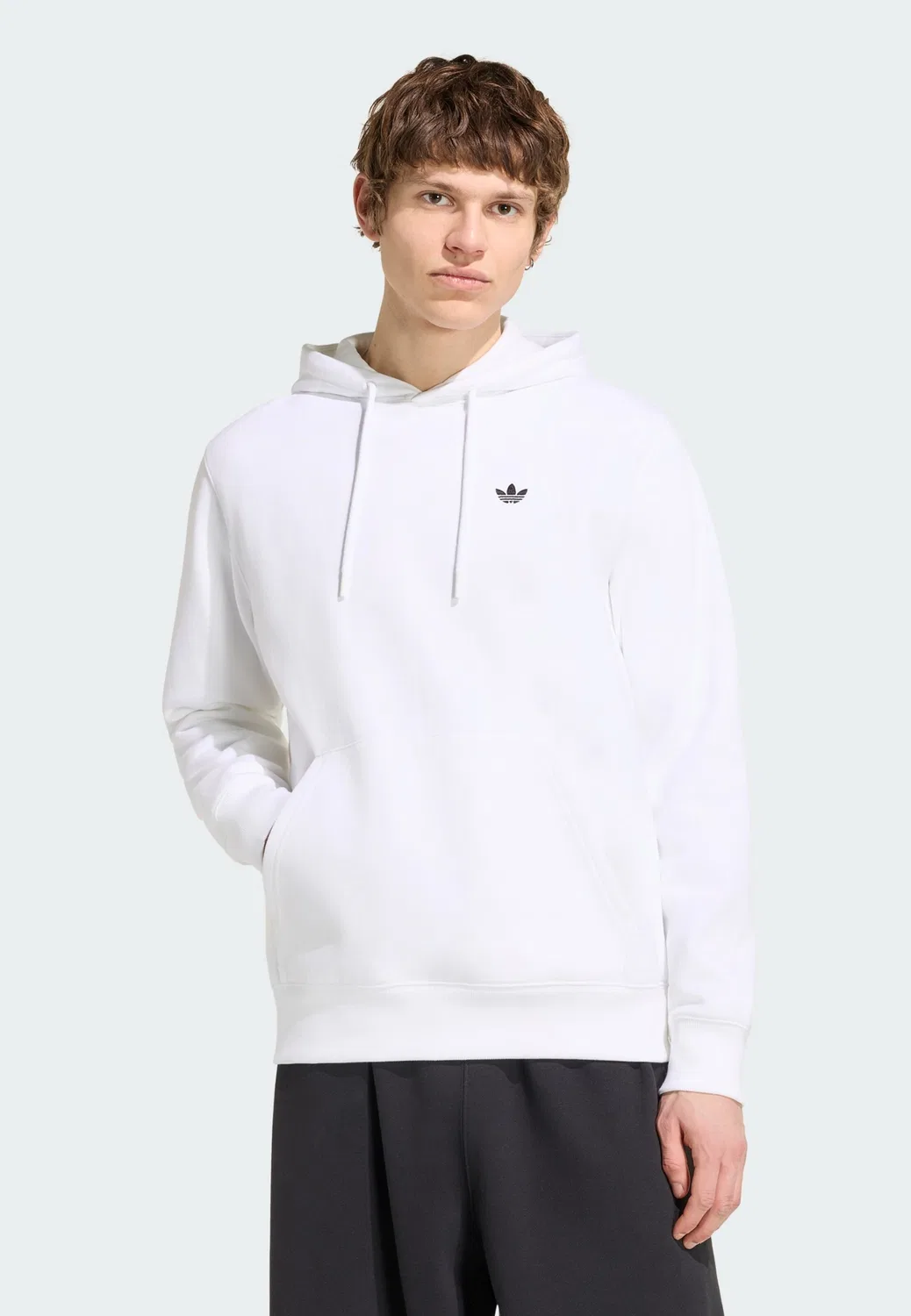 Худи Adidas Originals Trefoil Essentials белого цвета — фото 2