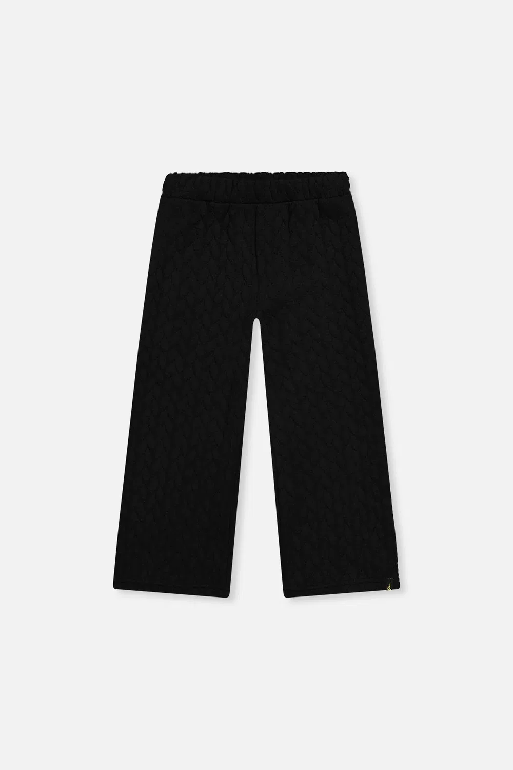 Детские брюки с широкими штанинами с жаккардовым узором Wide Leg Jacquard Pants Deux par Deux, черный