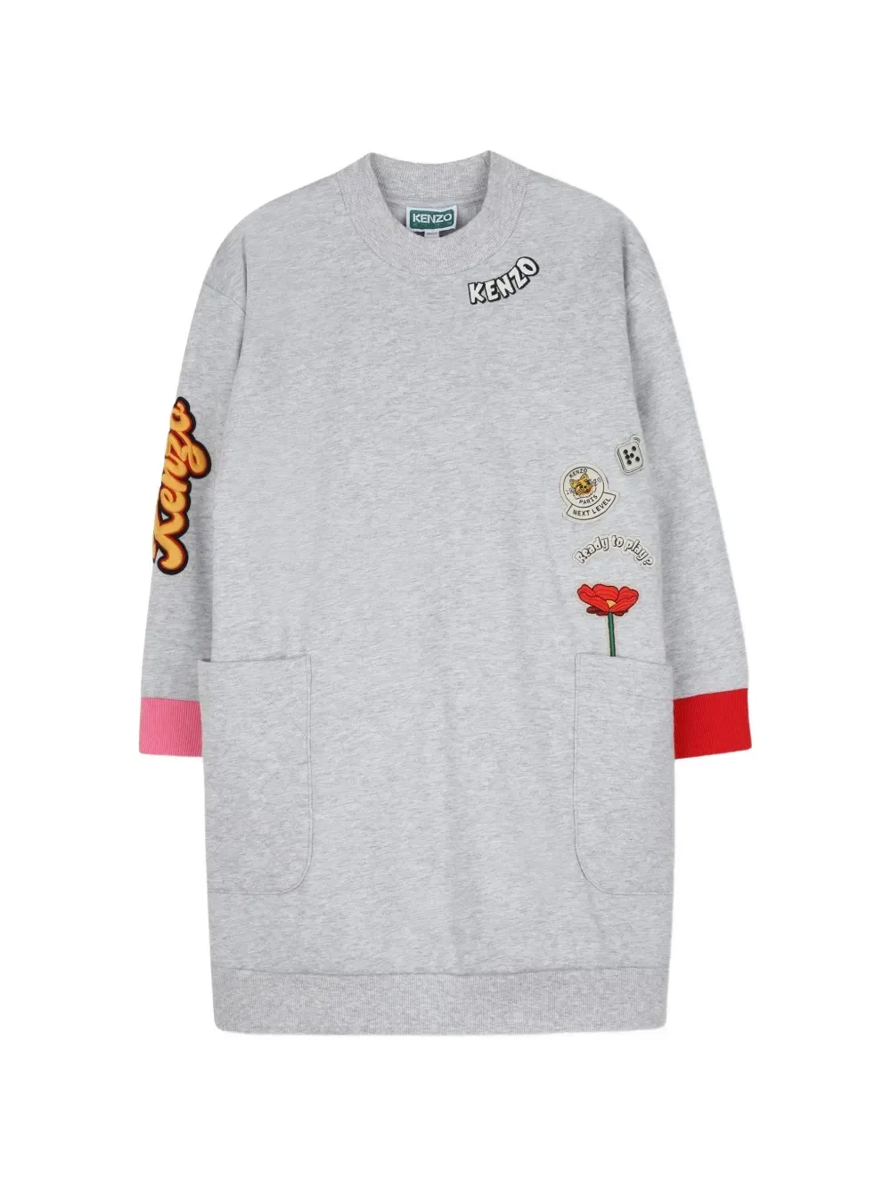 Платье с длинными рукавами Kenzo Kids, серый