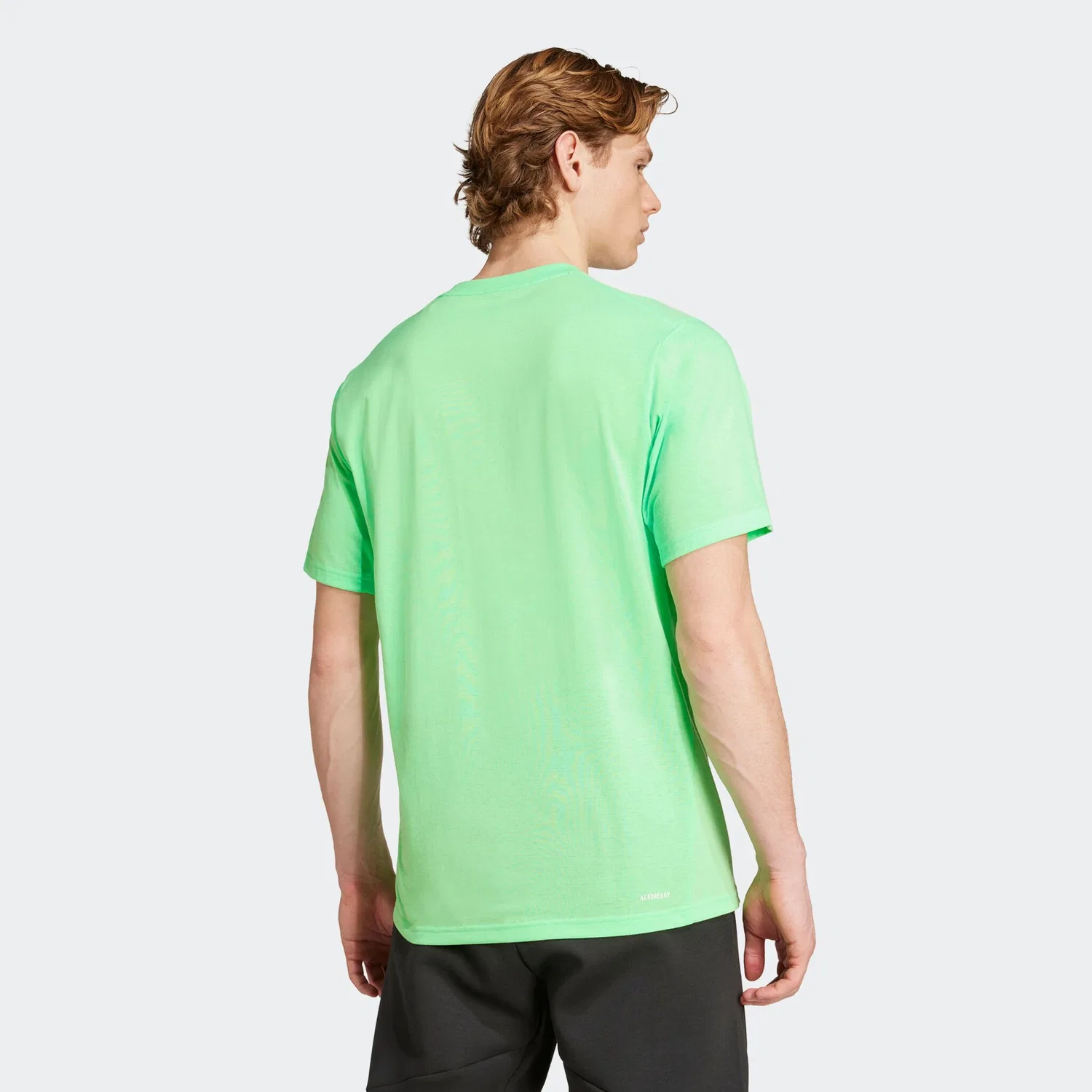 Мужская футболка свободного кроя Adidas Performance, Lime Burst/White — фото 2